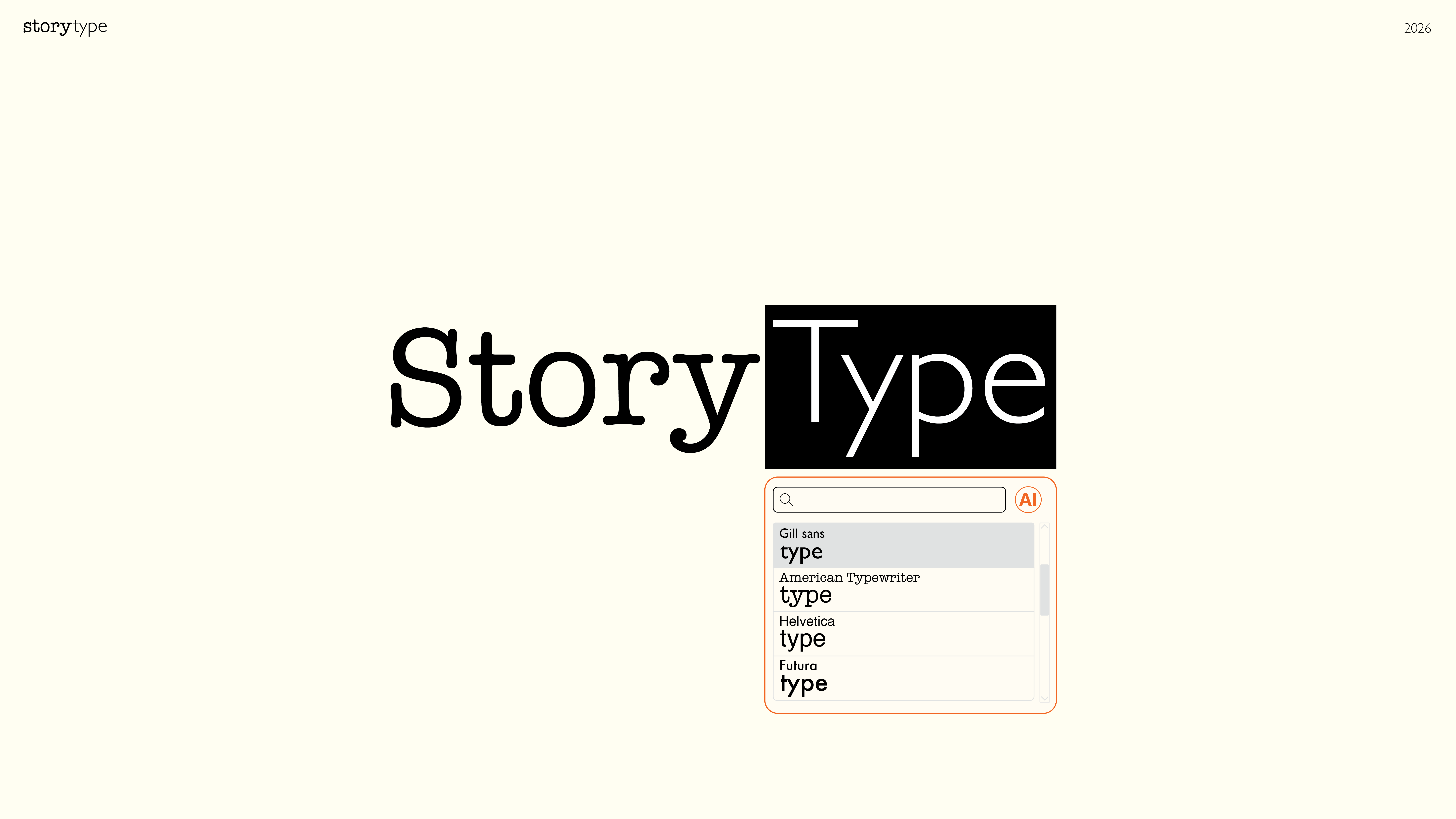 StoryType AI typography plugin concept